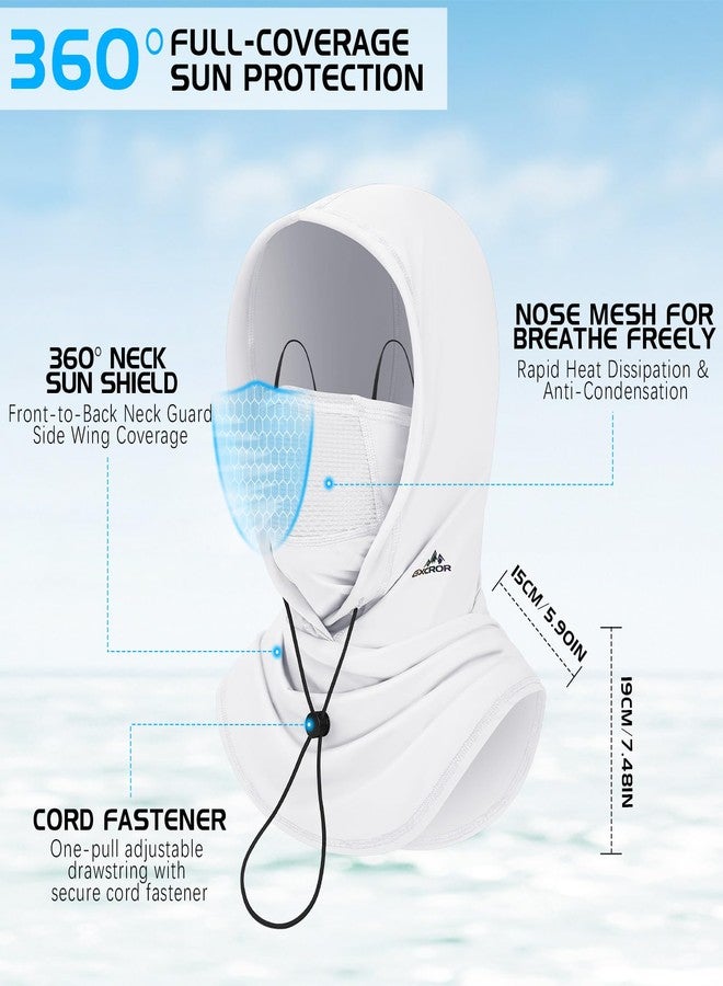 GXCROR Breathable Balaclava Ski Mask Sun UV Protection Hood Shiesty Mask for Cycling Fishing Running White - Image 4